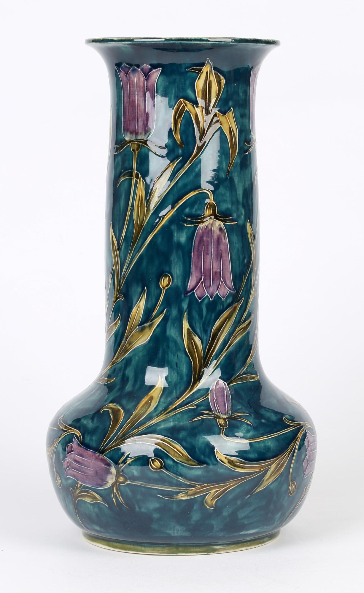 George Cartlidge Morris Ware Large Art Deco Flowering Harebells Vase 3