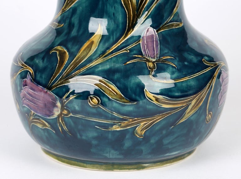 George Cartlidge Morris Ware Large Art Deco Flowering Harebells Vase For Sale 4