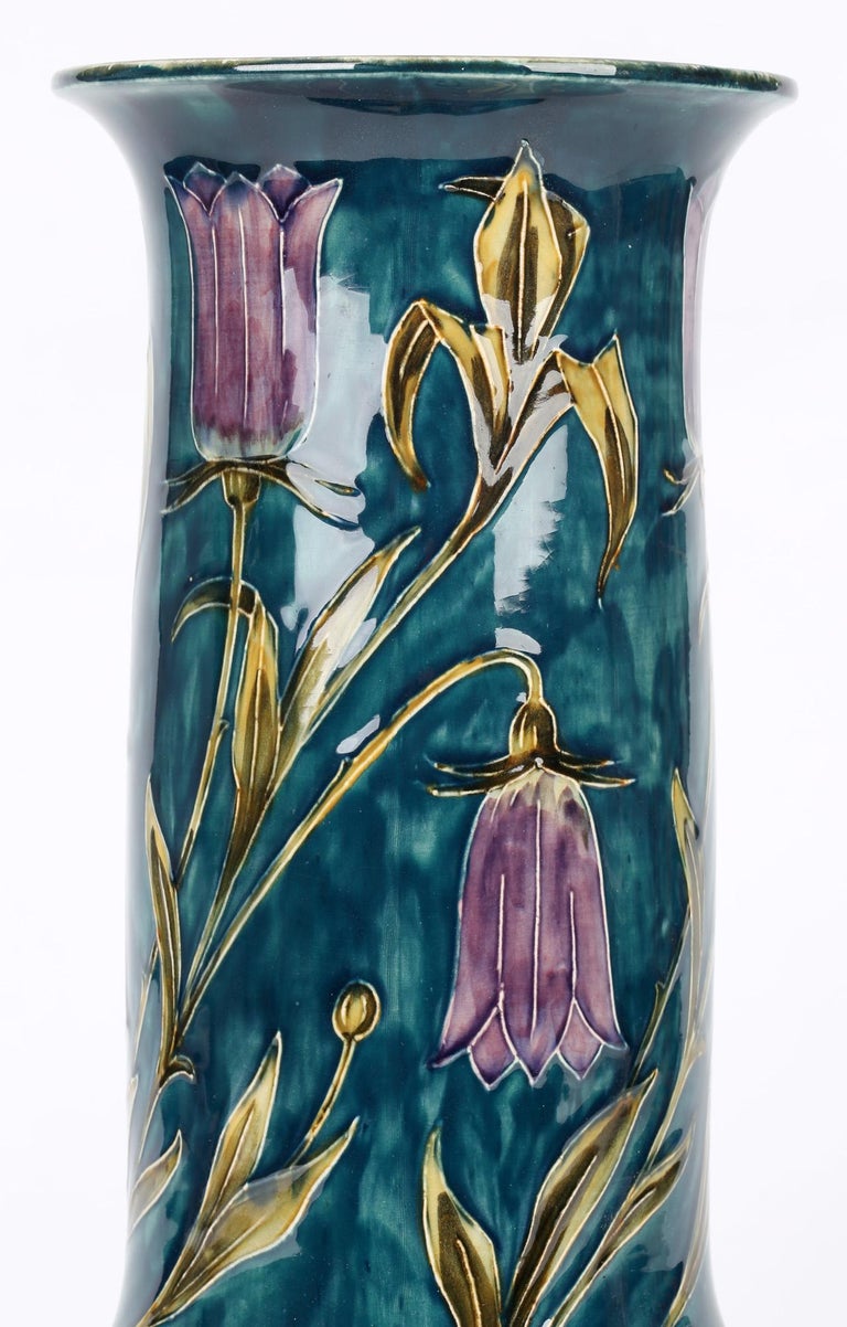 George Cartlidge Morris Ware Large Art Deco Flowering Harebells Vase For Sale 5