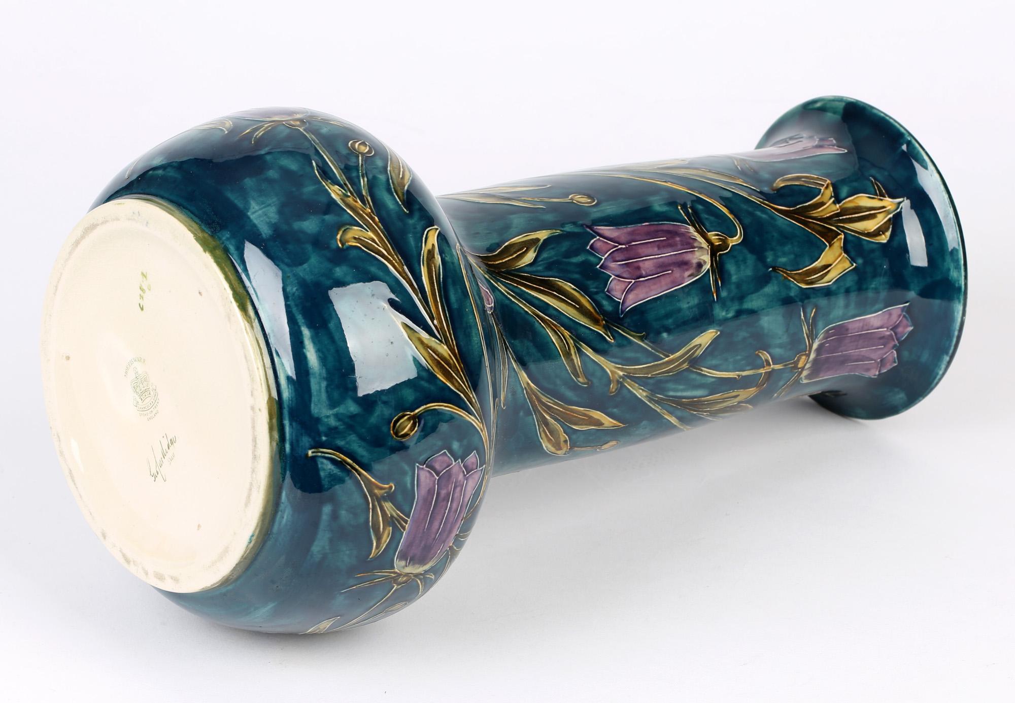 George Cartlidge Morris Ware Large Art Deco Flowering Harebells Vase In Good Condition In Bishop's Stortford, Hertfordshire