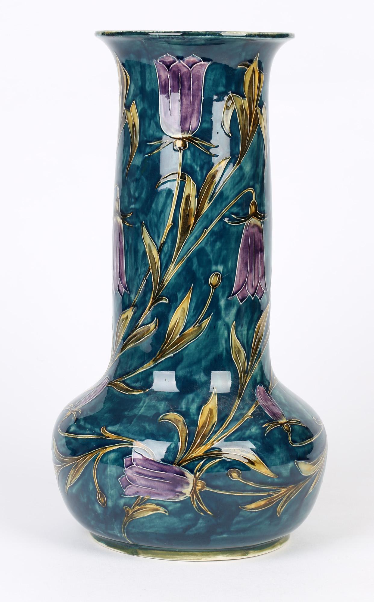 Early 20th Century George Cartlidge Morris Ware Large Art Deco Flowering Harebells Vase