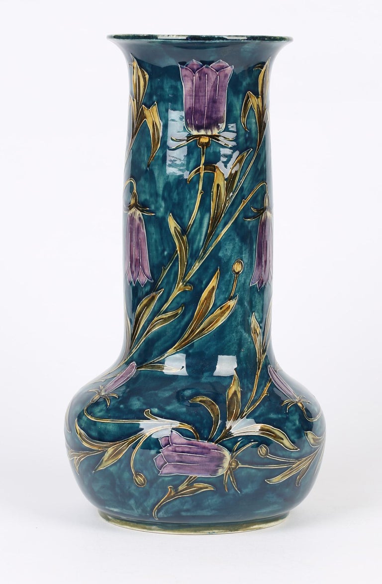 George Cartlidge Morris Ware Large Art Deco Flowering Harebells Vase For Sale 2