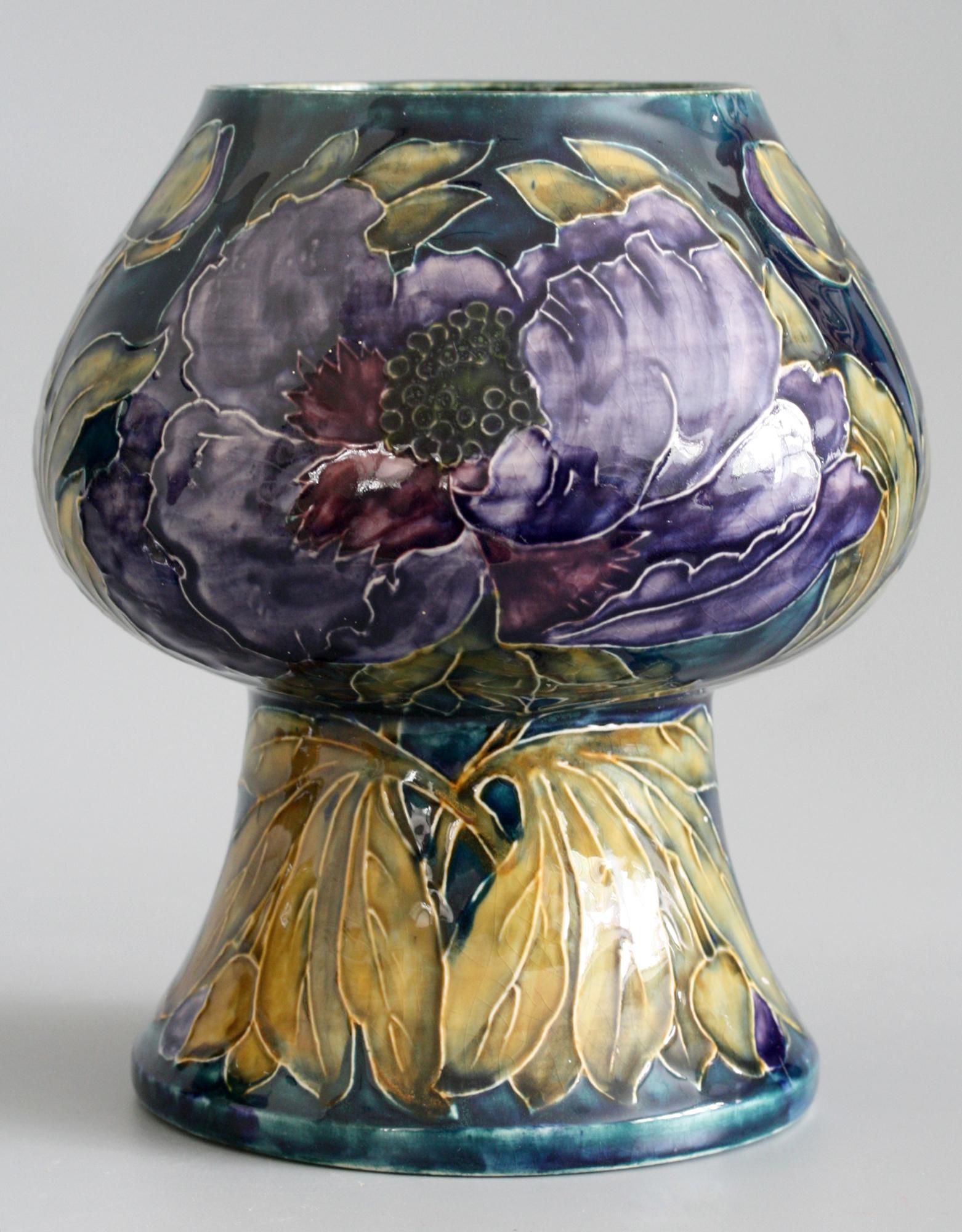 Paar George Cartlidge Hancock Morris Ware Art Deco Vasen mit Mohnblumen bemalt im Angebot 3