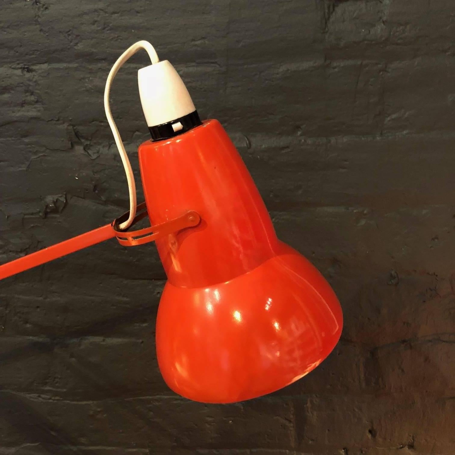 British George Carwardine for Herbert Terry Anglepoise Desk Lamp in Orange For Sale