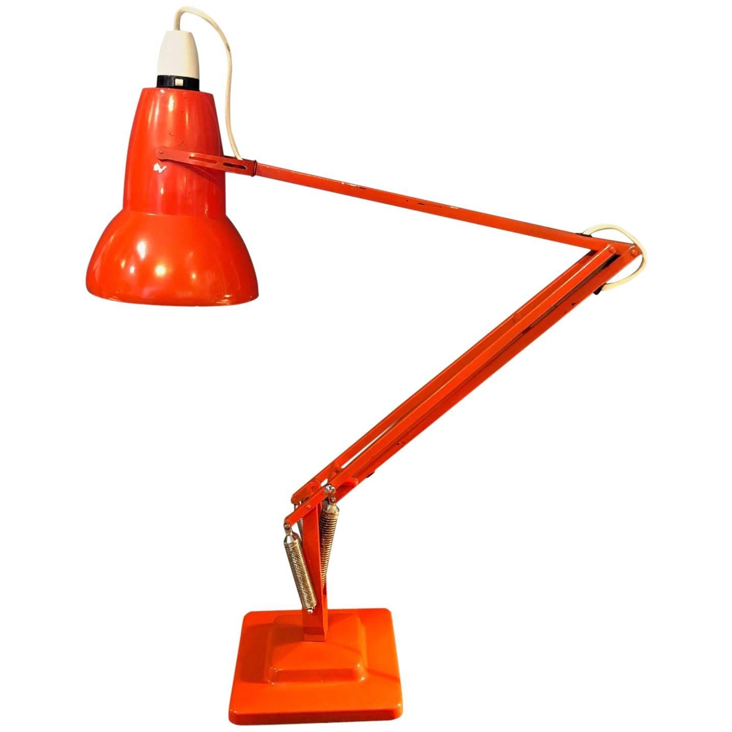 George Carwardine for Herbert Terry Anglepoise Desk Lamp in Orange For Sale