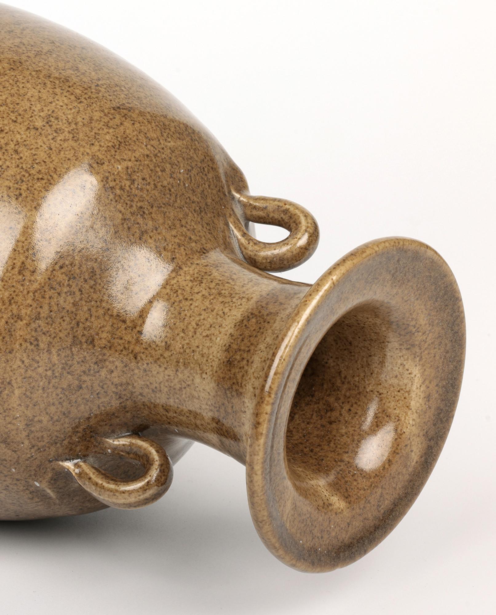 Grès porcellanato Vaso Studio Pottery a forma di anfora smaltata George Cass Brown in vendita