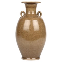 Jarrón de cerámica Studio Pottery con forma de ánfora esmaltada George Cass Brown