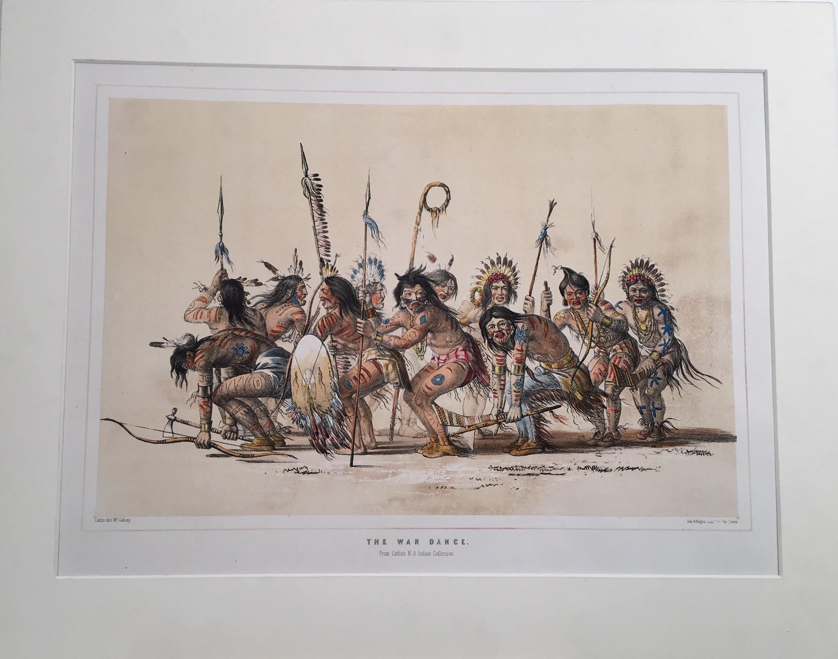 George Catlin Figurative Print - The Native American War Dance