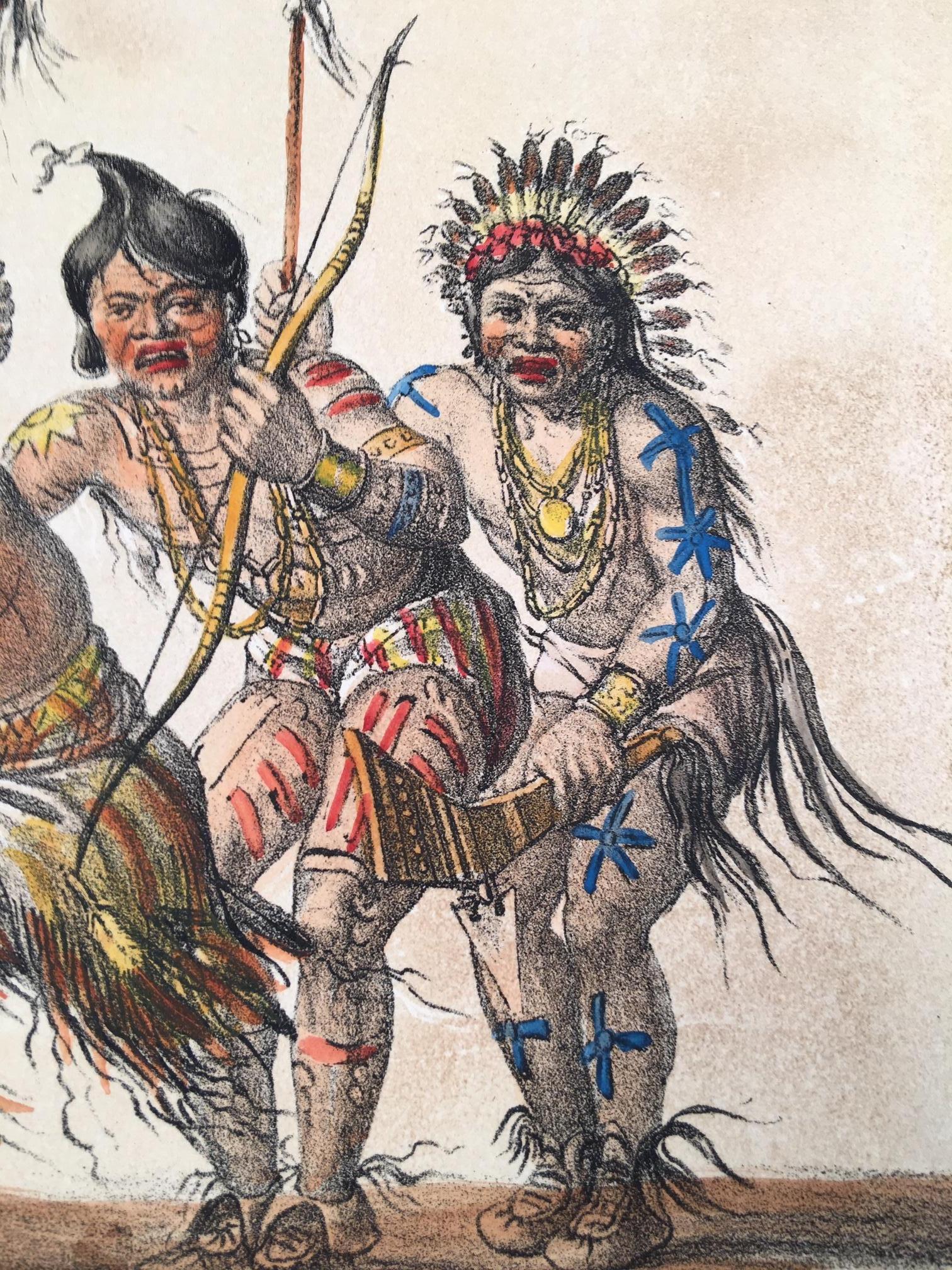 The Native American War Dance - Realist Print by George Catlin