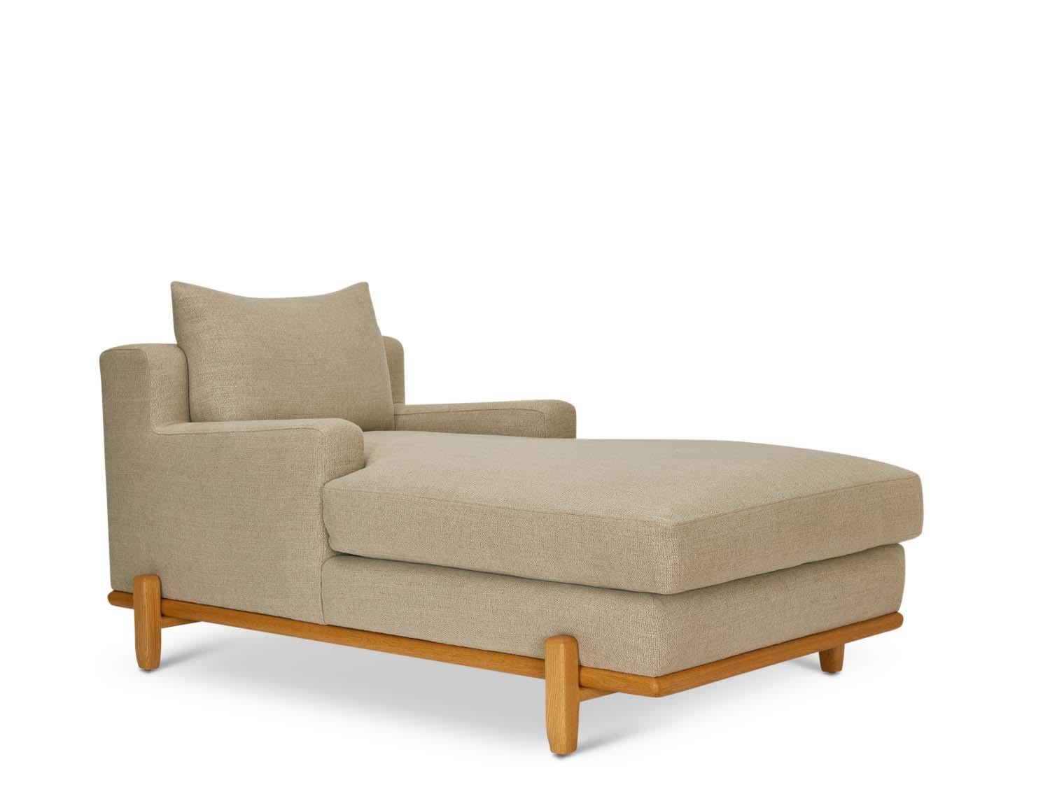 The George Chaise is part of the collaborative collection with interior designer Brian Paquette. The George Chaise is a low-profile, but wide-scale chaise that rests on top of a solid wood base.

The Lawson-Fenning Collection is designed and