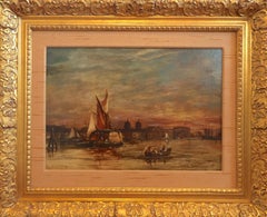 "Veduta del Palazzo di Greenwich sul Tamigi" di George Chambers Sr., olio su tela