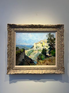 Les Gorges du Loup et Village de Tourette, Landscape Painting of France