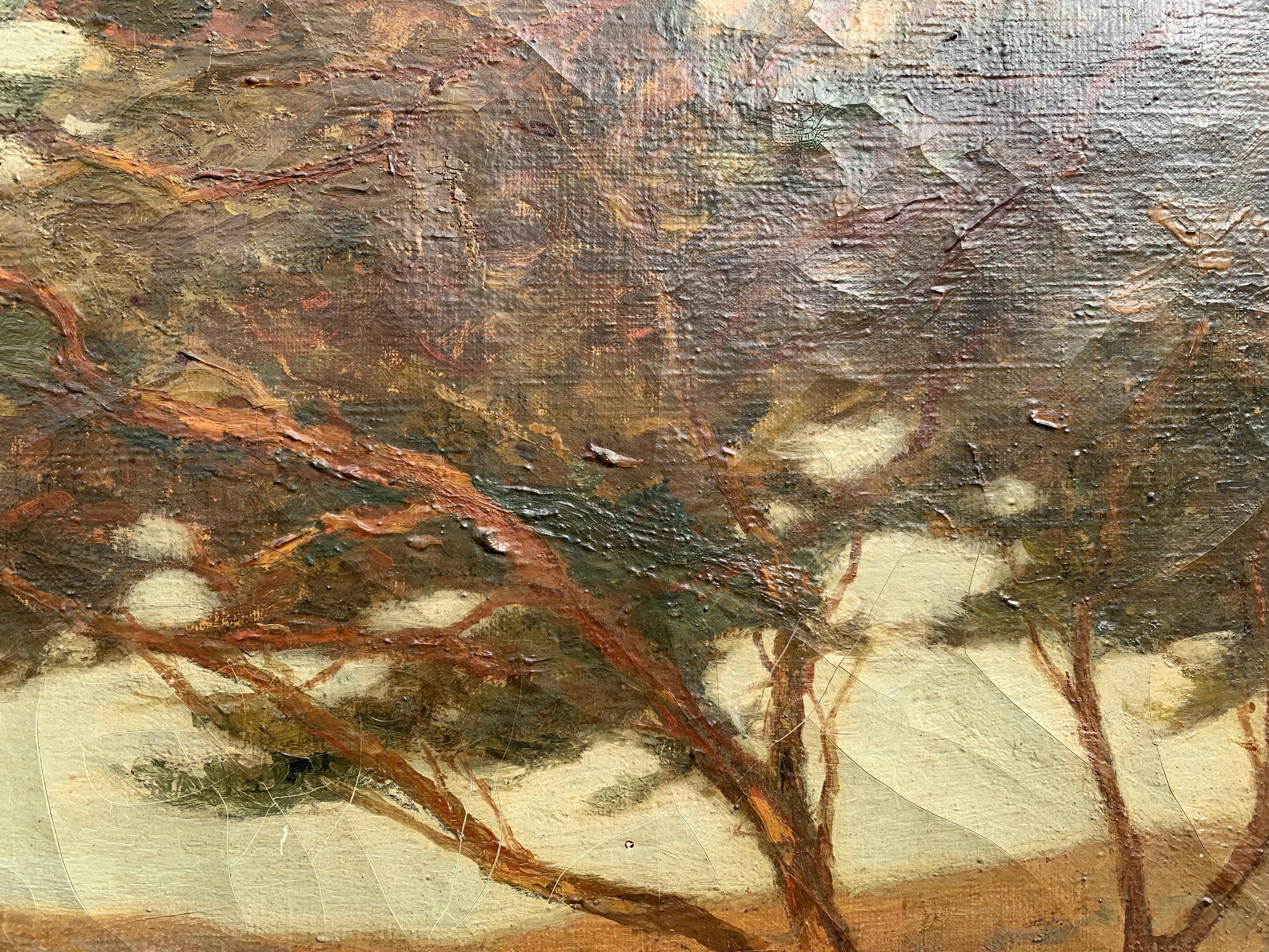 Georges Charpentier (francese, 19°/20°) Dipinto a olio antico, Paesaggio marino costiero 4