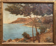George Charpentier (French, 19th/20th) Antique oil painting, Coastal seascape
