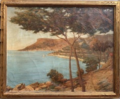 Antikes Ölgemälde von George Charpentier (französisch, 19./20. Jahrhundert), Küstenlandschaft