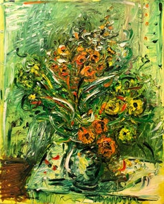 Expressionist French Israeli Floral Painting Chelsea Hotel Modernist
