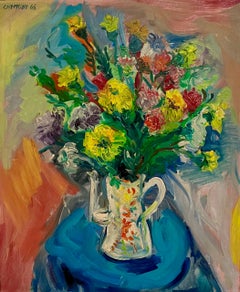 Expressionist French Israeli Modern Oil Painting Chelsea Hotel, George Chemeche