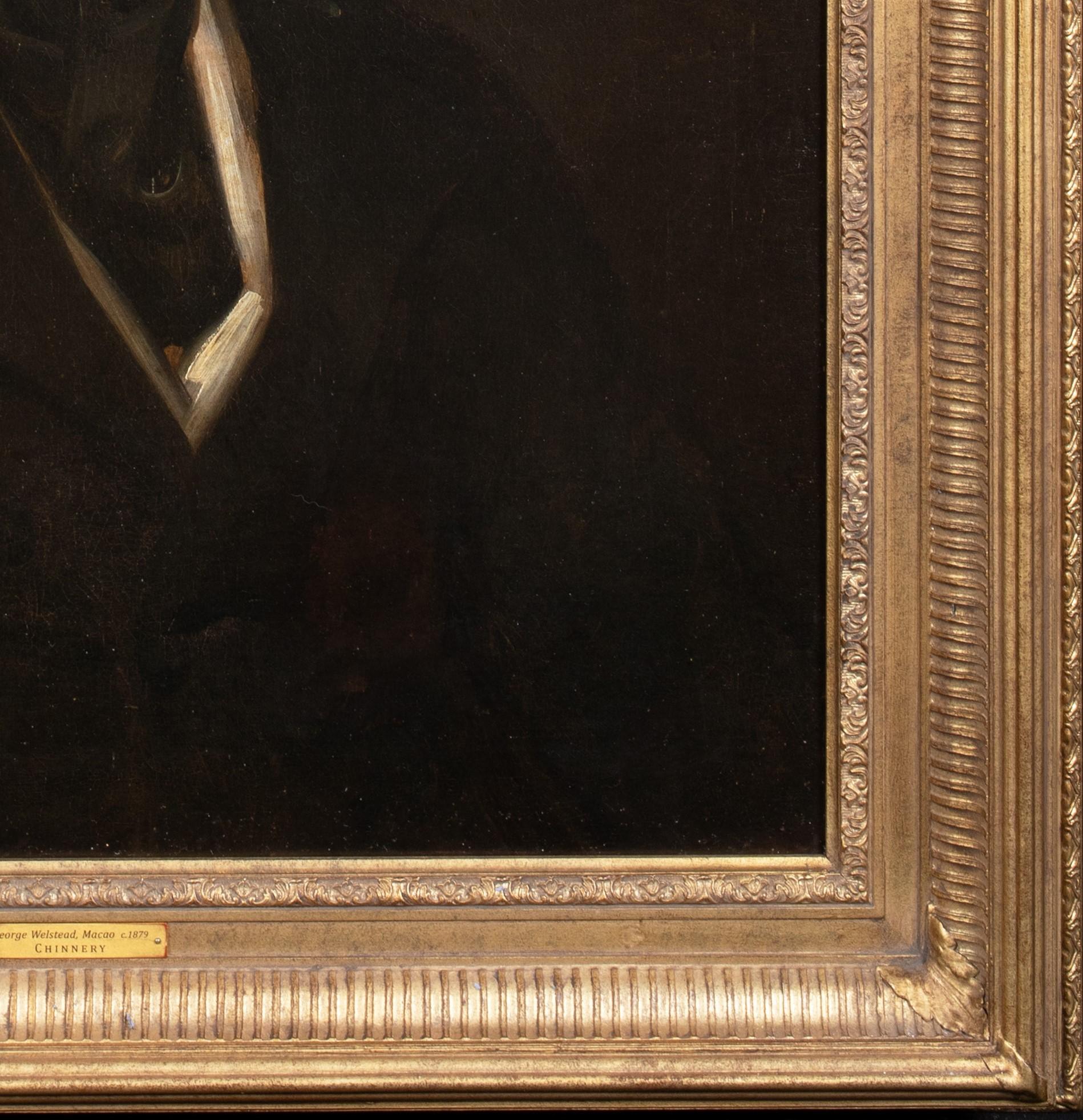 Portrait Of George Welstead Colledge, Macau, circa 1845 - Black Portrait Painting by George Chinnery