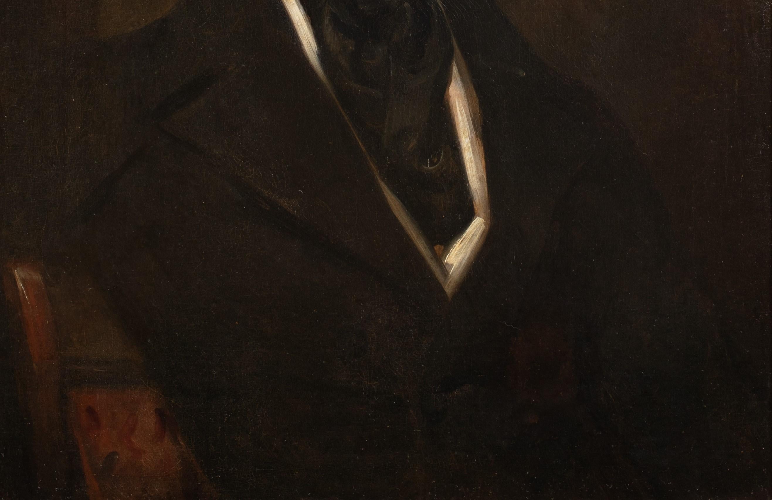 Portrait Of George Welstead Colledge, Macau, circa 1845

George CHINNERY (1774-1852)

Large early 19th Century portrait of a George Welstead, oil on canvas attributed to George Chinnery. Good quality study of the young man in a black jacket, white