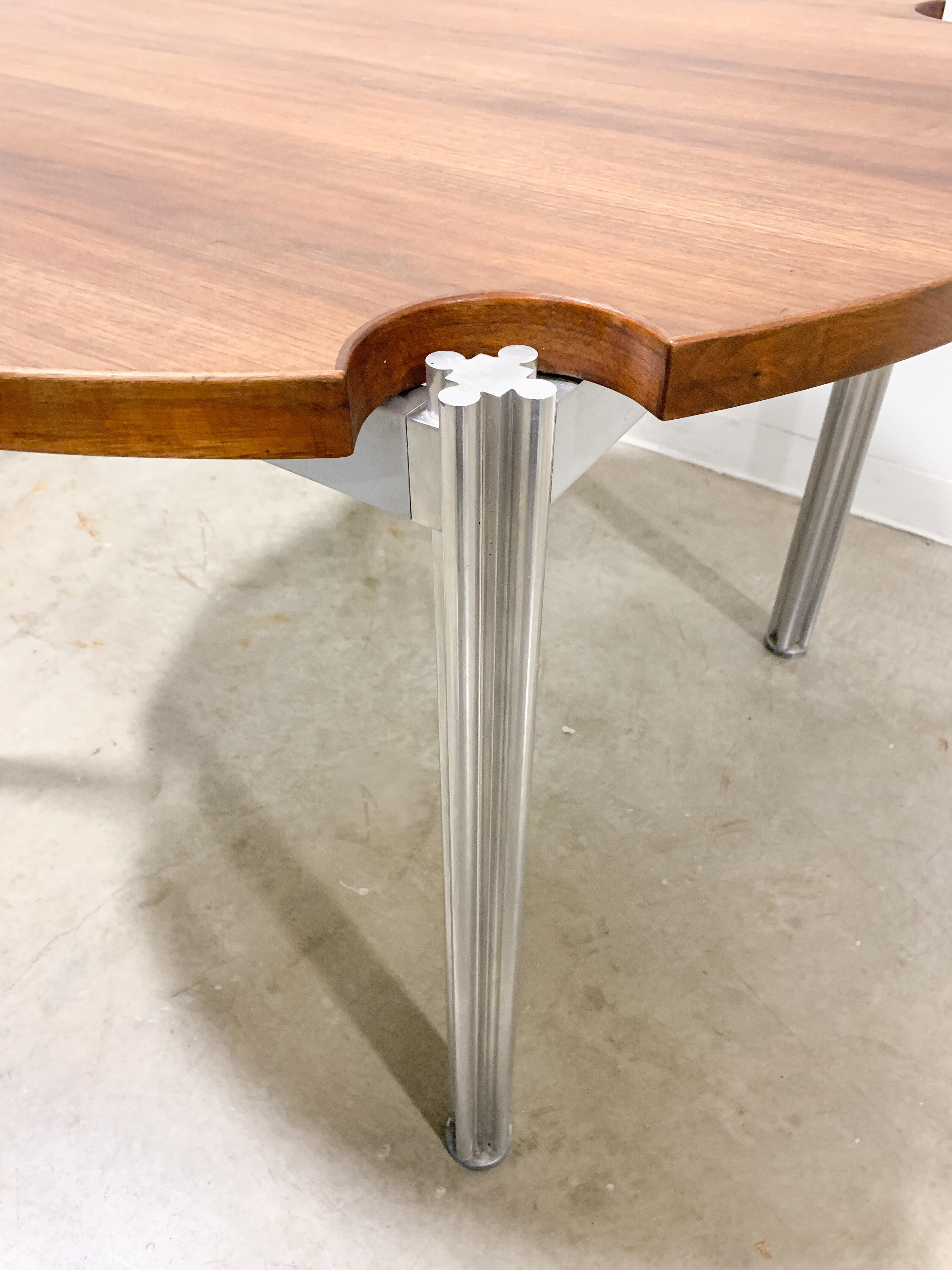 Mid-Century Modern George Ciancimino for Risom Aluminum and Walnut Dining Table