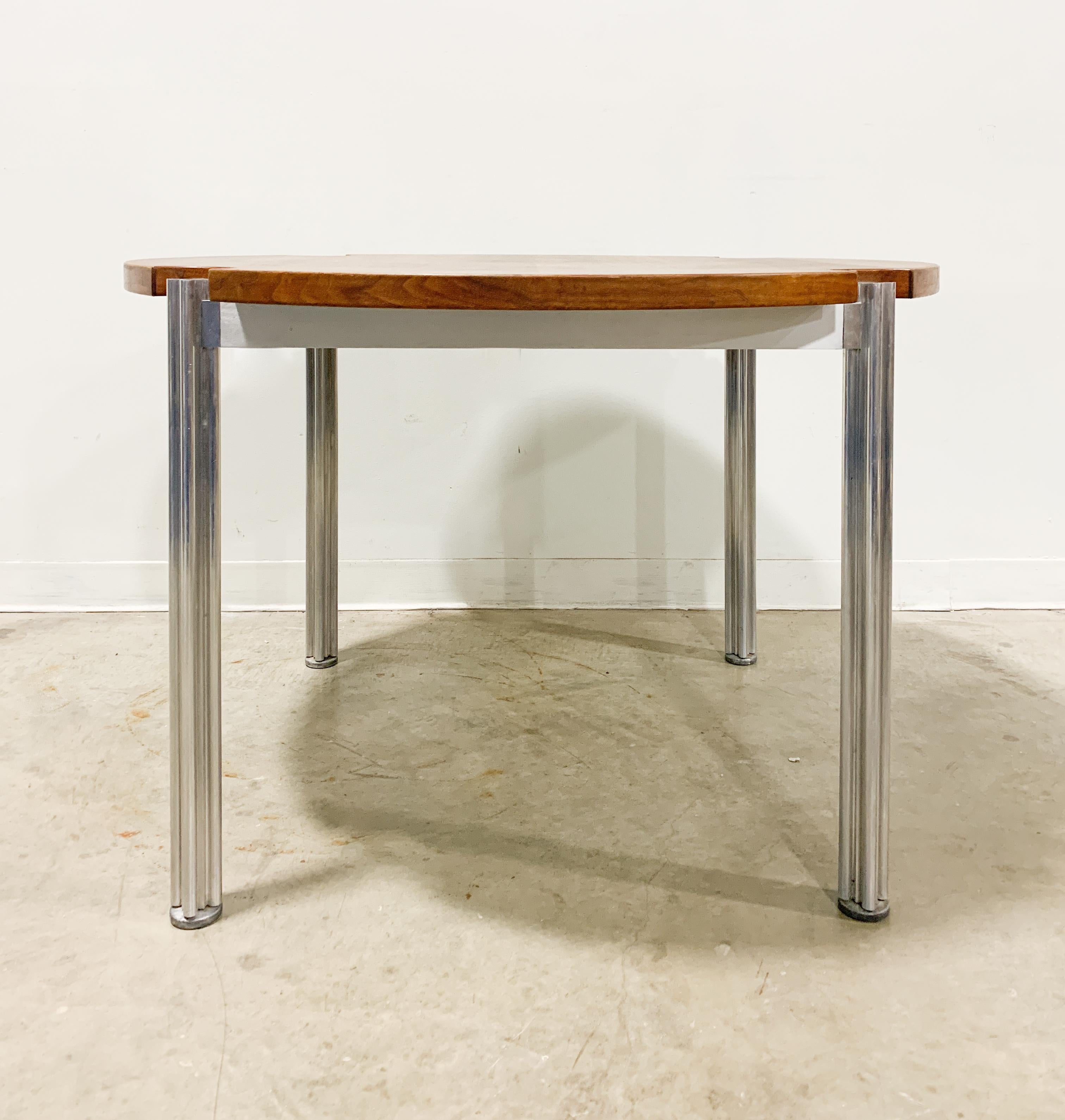 Late 20th Century George Ciancimino for Risom Aluminum and Walnut Dining Table