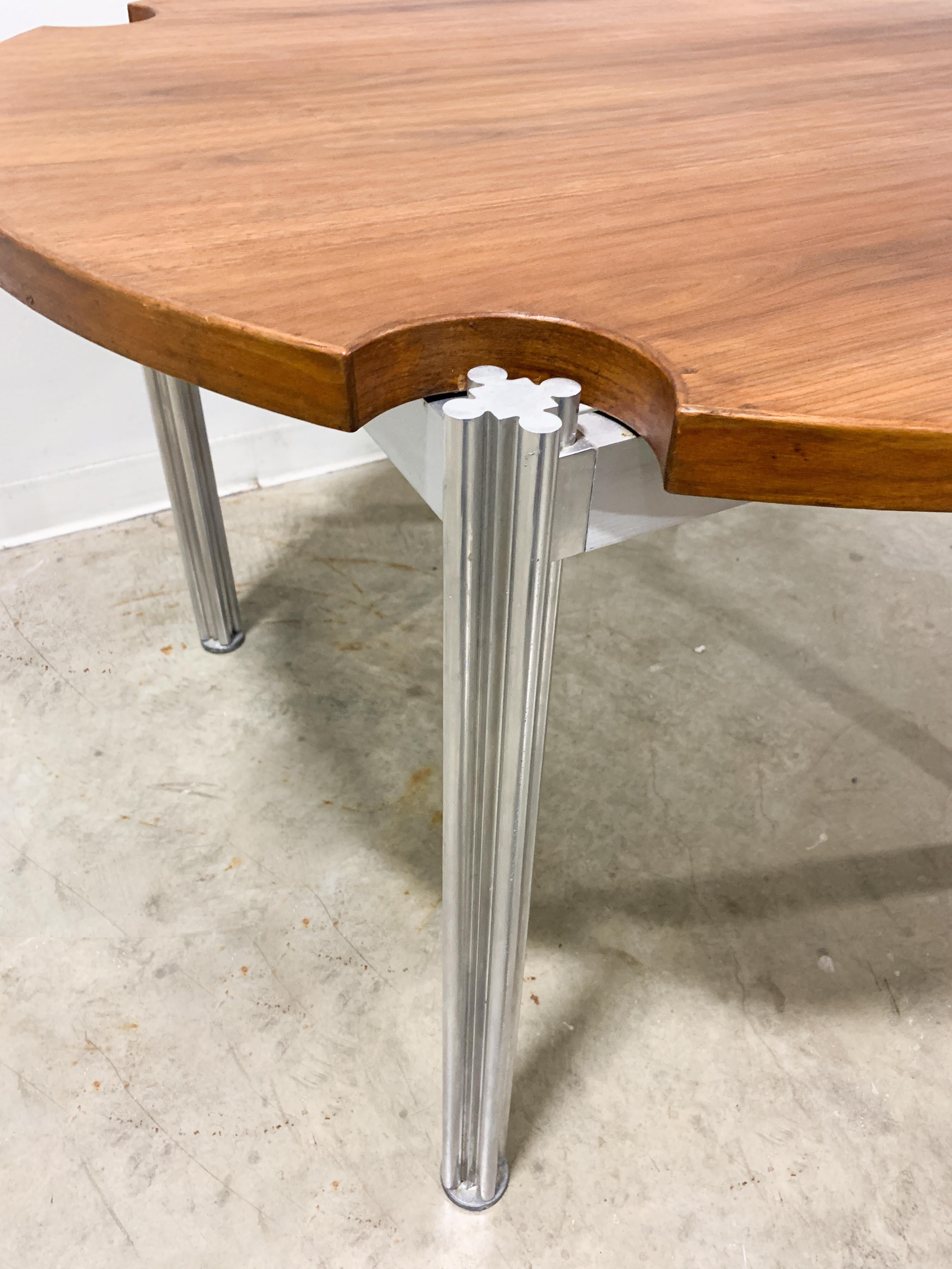 George Ciancimino for Risom Aluminum and Walnut Dining Table 3