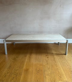 George Ciancimino large travertine and aluminium coffee table