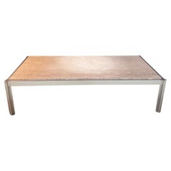 George Ciancimino large travertine and aluminium coffee table