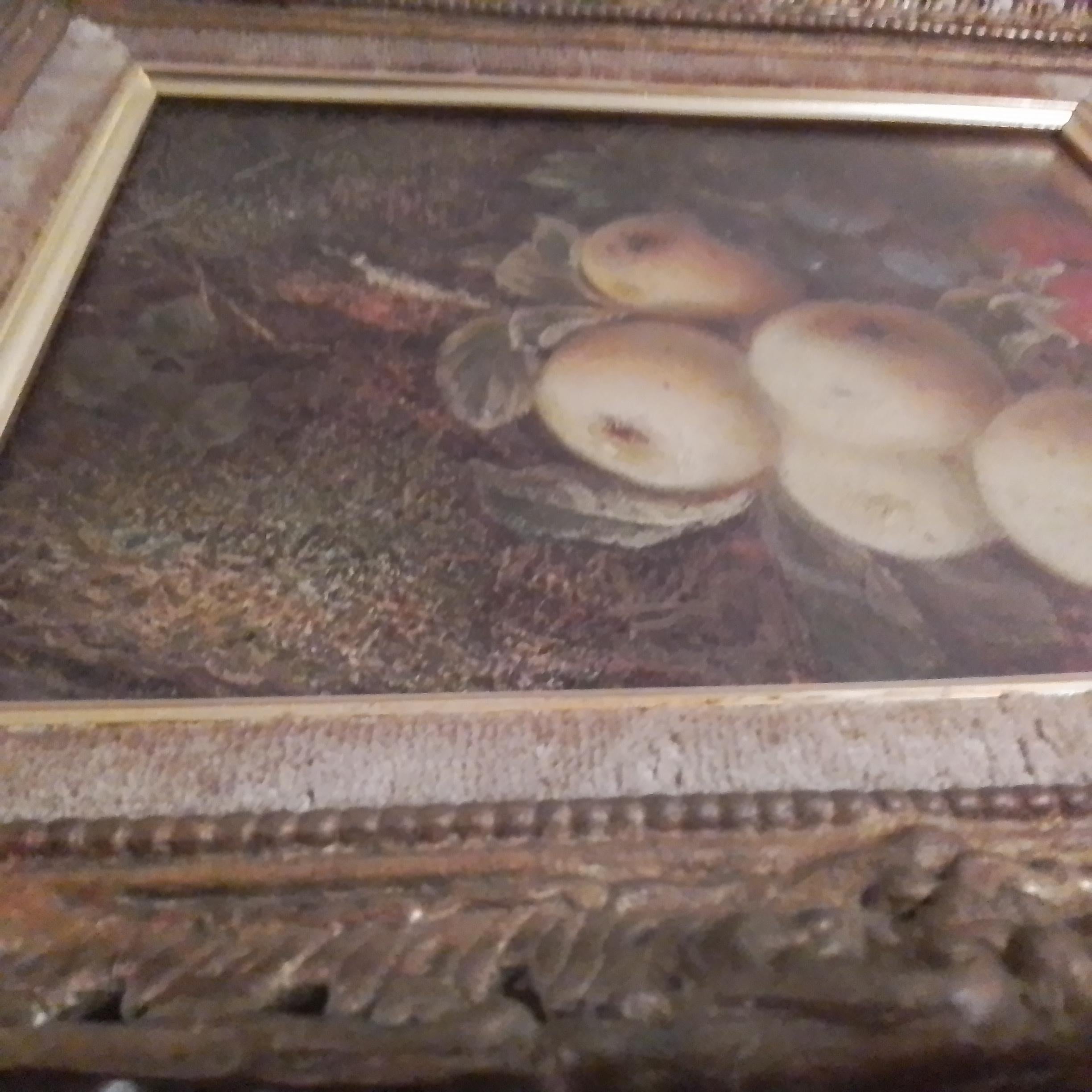 Vintage oil painting by Vincent Clare - fruit and apples oil signed For Sale 2