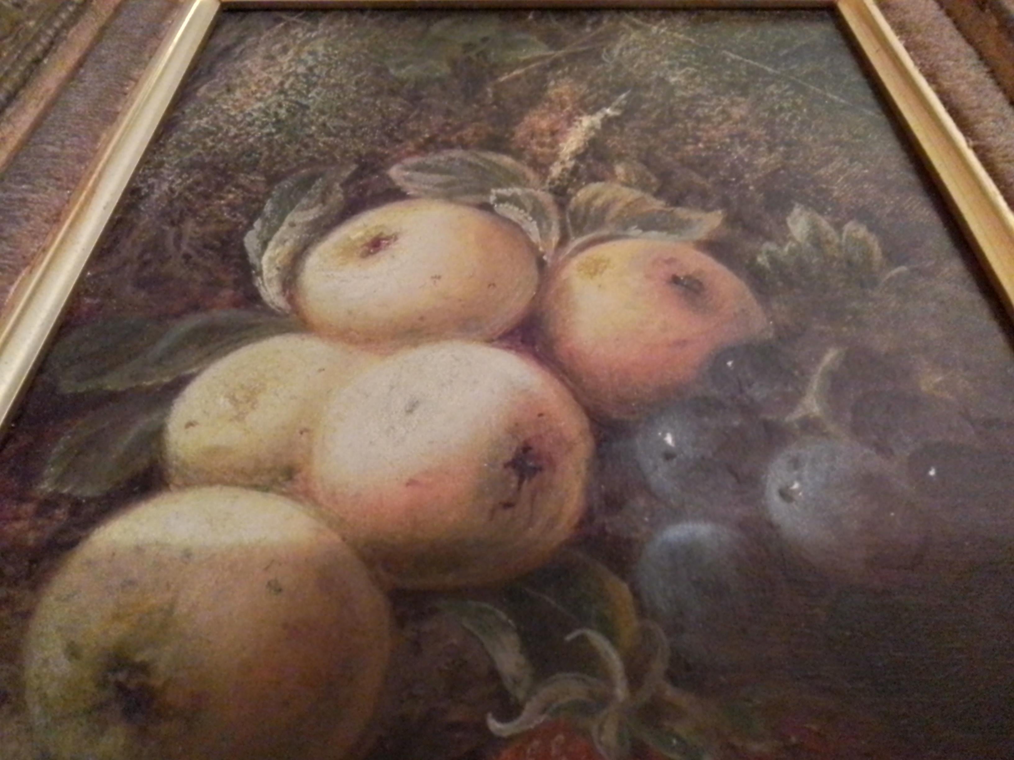 Vintage oil painting by Vincent Clare - fruit and apples oil signed For Sale 4
