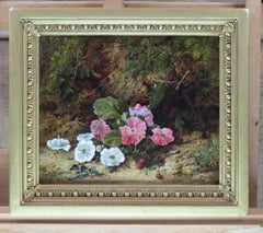 Olio originale su tela, George Clare, "Primule".