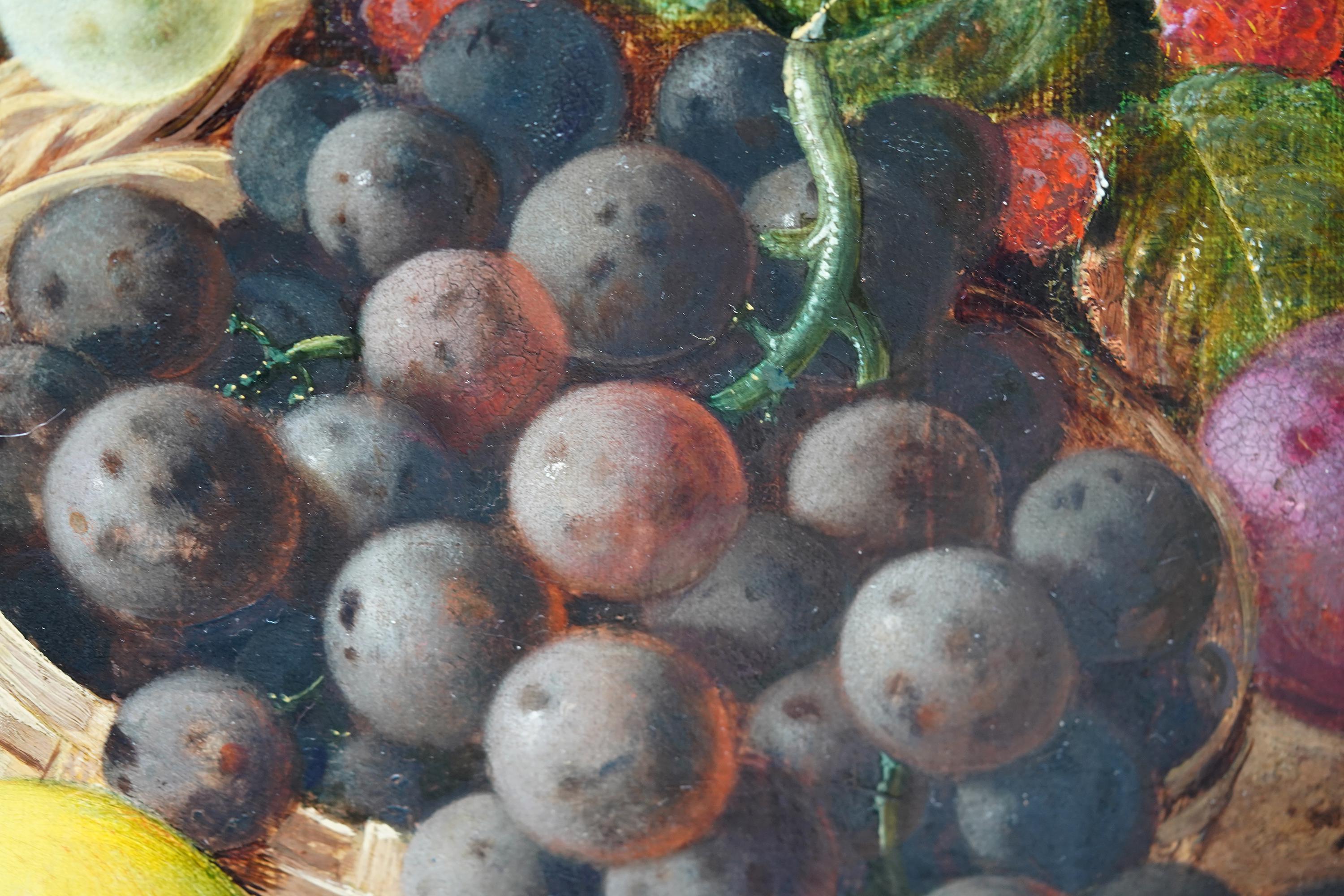 Natura morta di frutta - Natura morta britannica del XIX secolo, arte vittoriana, pittura a olio in vendita 2
