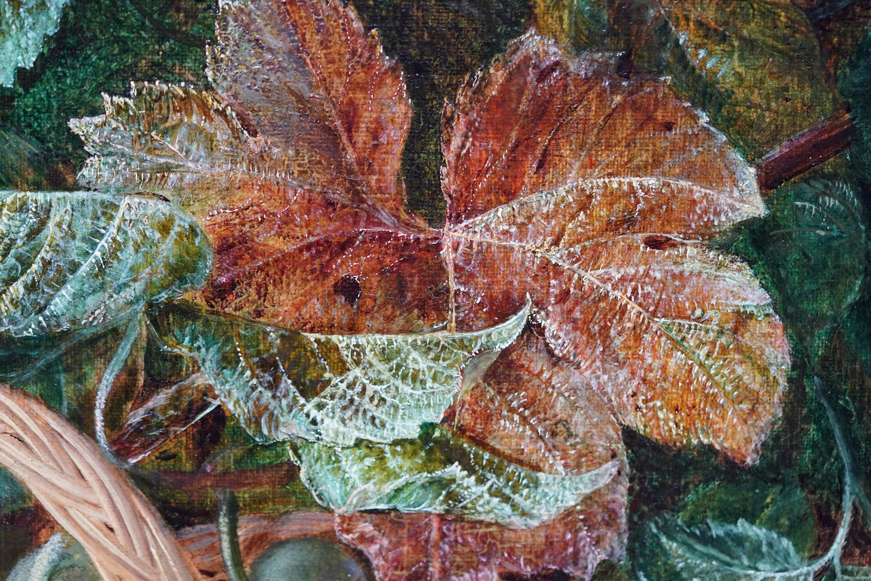 Natura morta di frutta - Natura morta britannica del XIX secolo, arte vittoriana, pittura a olio in vendita 4