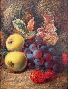 Victorian Still Life of Fruit, Oil on Canvas, Late 19th Century