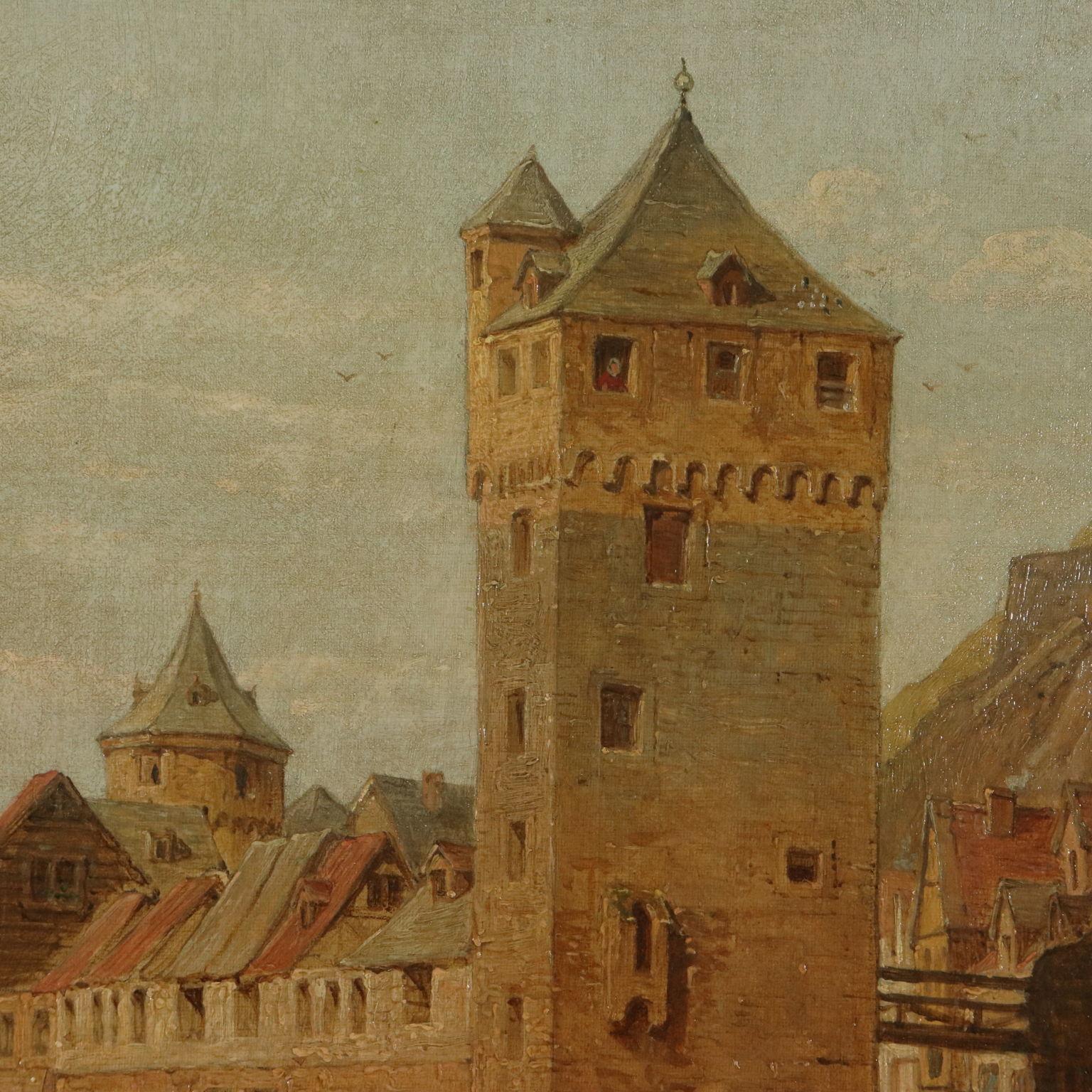 Landscape by George C. Stanfield St. Goarshausen 19th Century - Other Art Style Painting by George Clarkson Stanfield