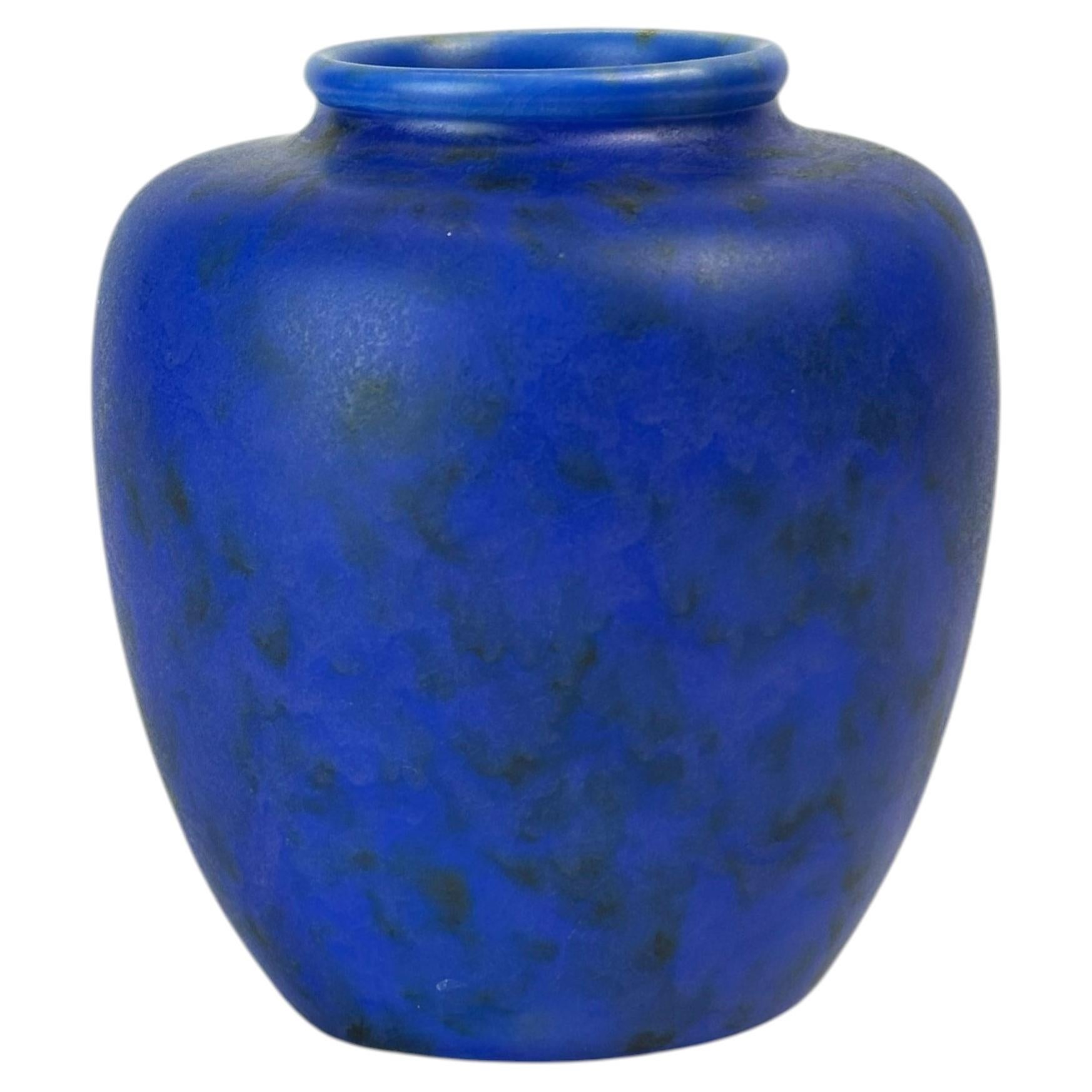 George Clews Chameleon Ware Cobalt Blue Urn Vase, England 1930s