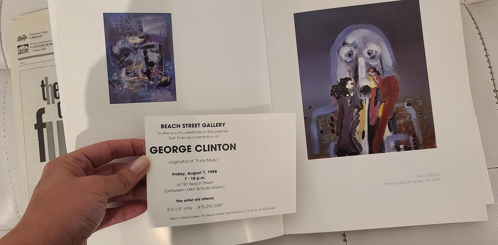 RARE early George Clinton (Parliament Funkadelic musician) that is not only stunning but comes with substantial provenance. Purchase includes the original sale invoice from his first gallery show in 1998, original exhibition catalog and show card in