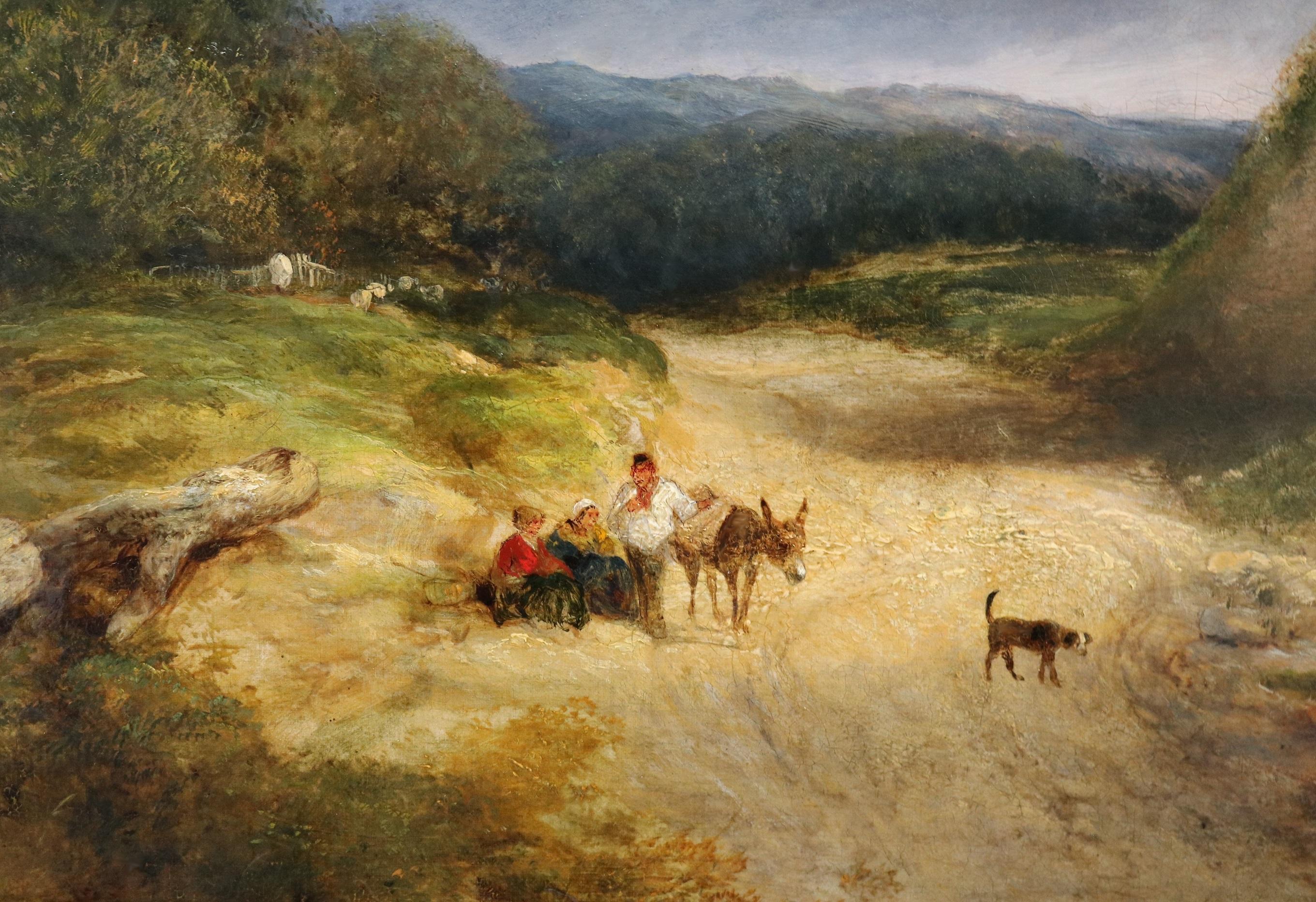 Going to Market - Exposition de peinture à l'huile du 19e siècle Woking Common dans le Surrey en vente 5