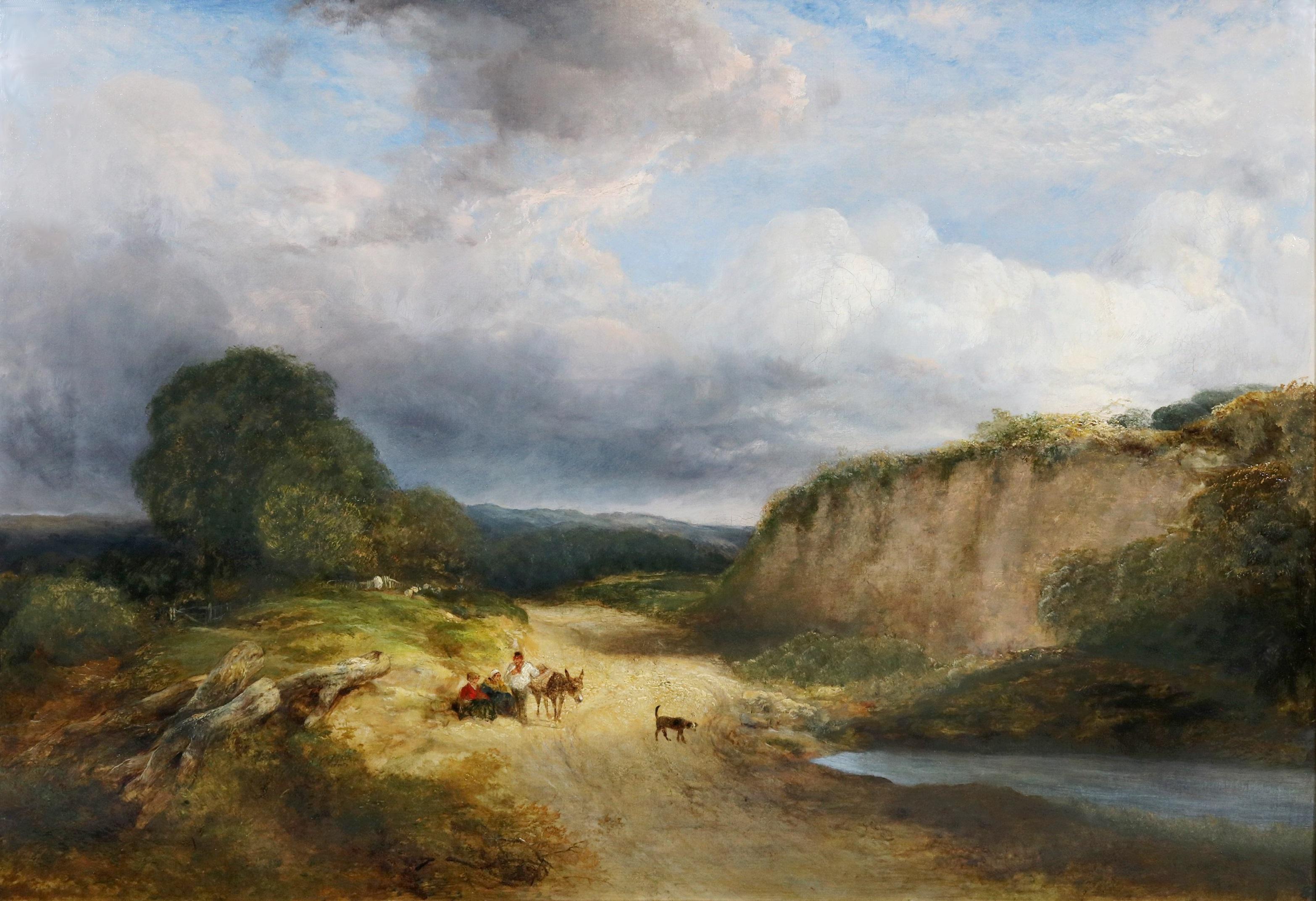 Going to Market - Exposition de peinture à l'huile du 19e siècle Woking Common dans le Surrey - Painting de George Cole