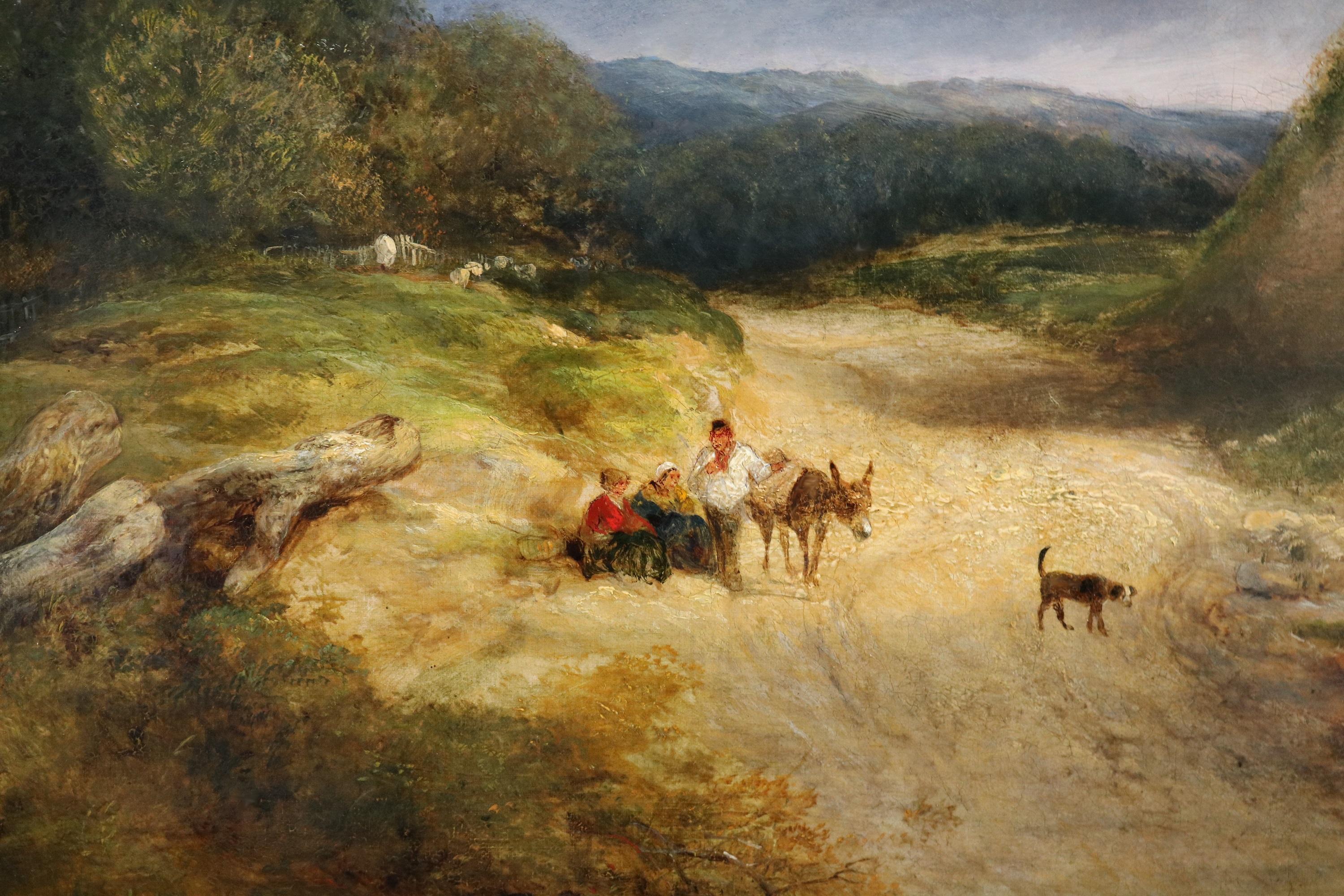 Going to Market - Exposition de peinture à l'huile du 19e siècle Woking Common dans le Surrey en vente 3