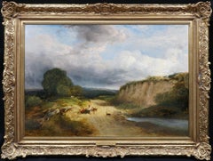 Going to Market, Surrey - 19th Century Exhibition Oil Painting of Woking Common
