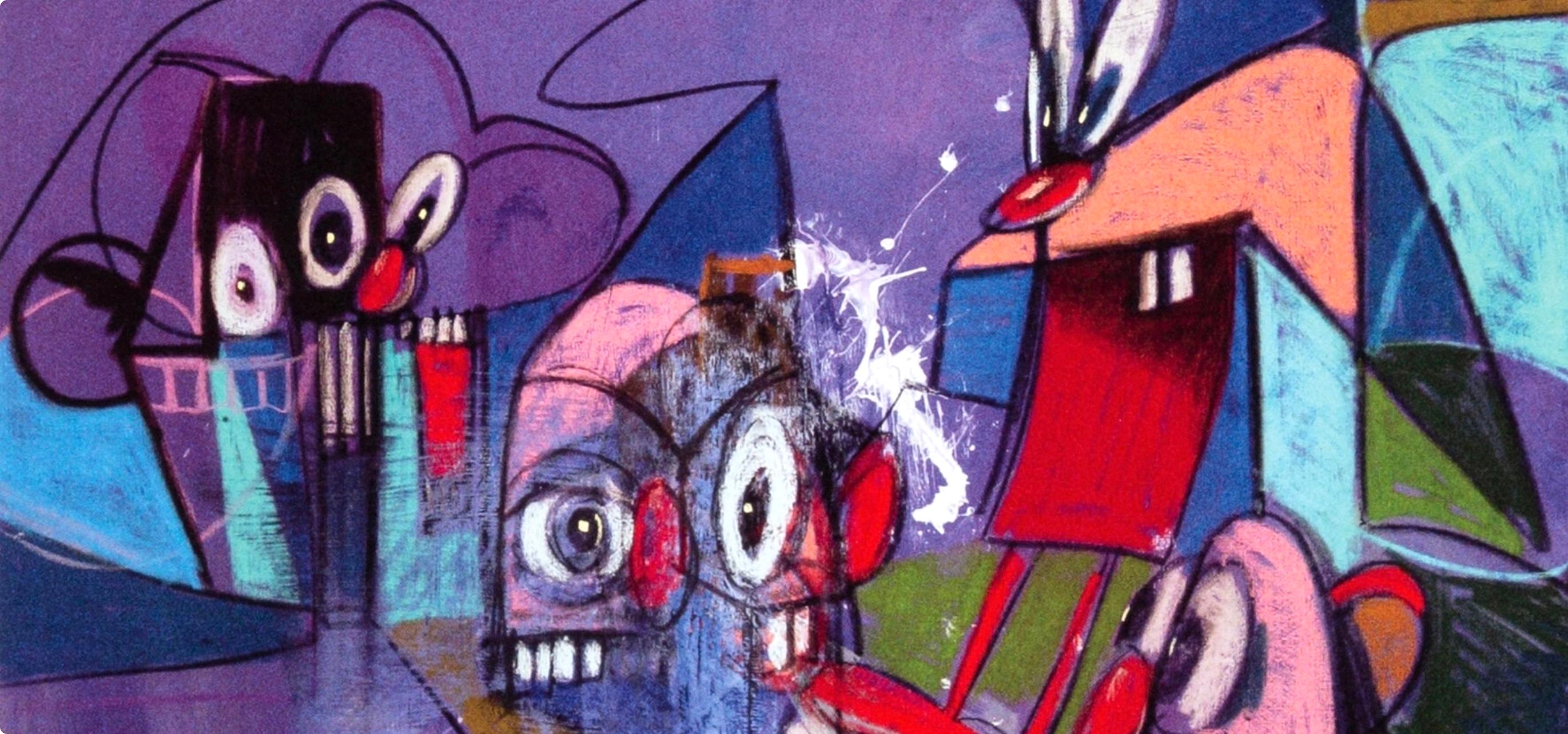 Impresión en cuatricromía sobre papel vélin. Tamaño del papel: 10,75 x 9,25 pulgadas. Inscripción: Sin firmar y sin numerar, tal como se emitió. Notas: Del folio, George Condo, Dibujos Pintados, 2011. Publicado por Skarstedt Gallery, Nueva York;