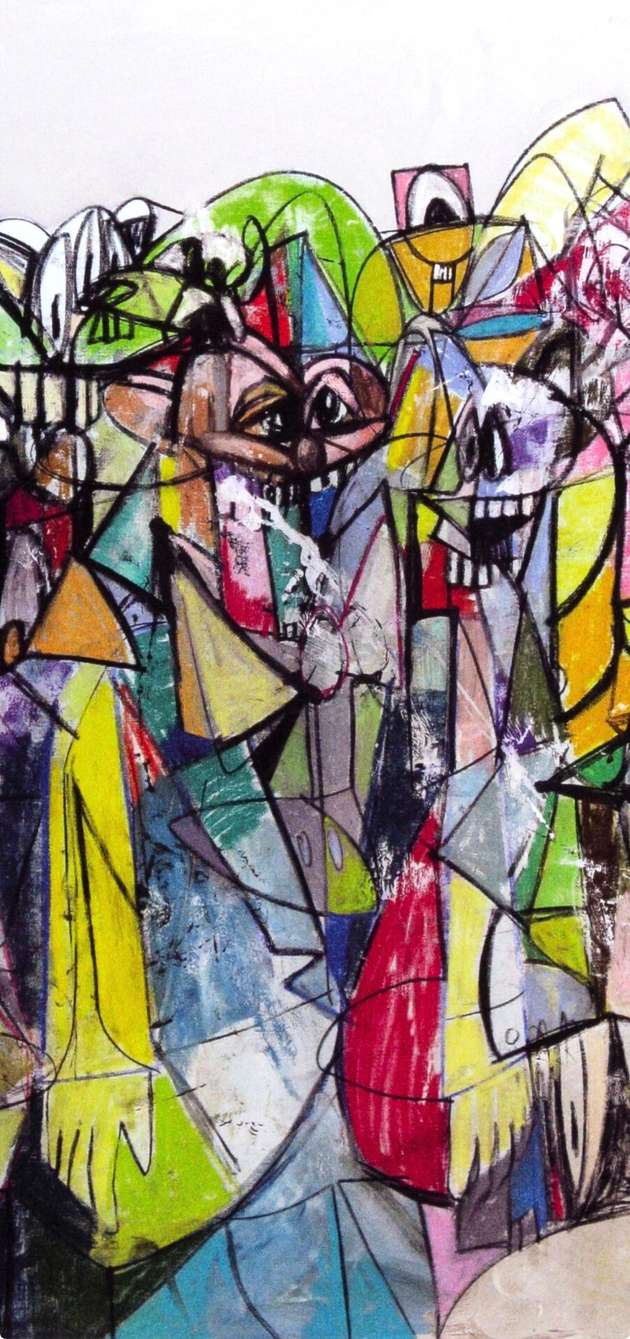 Condo, Compression II, Drawing Paintings (after) - Contemporary Print by George Condo