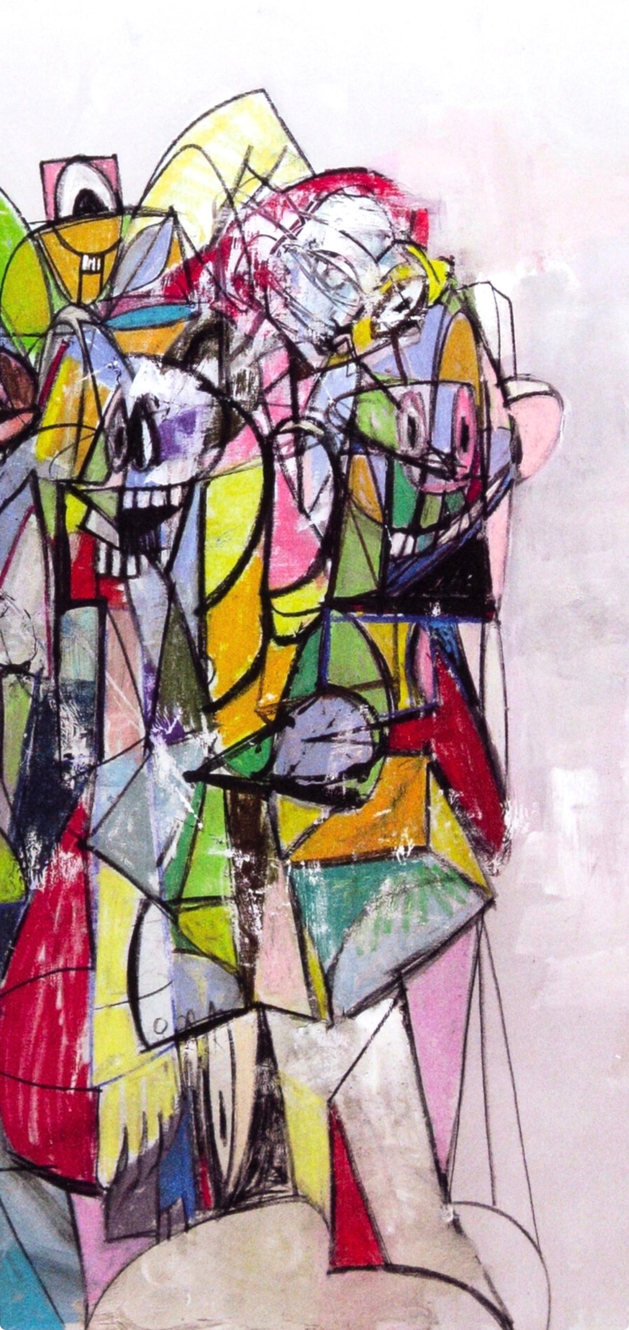 Condo, Compression II, Drawing Paintings (after) - Beige Figurative Print by George Condo