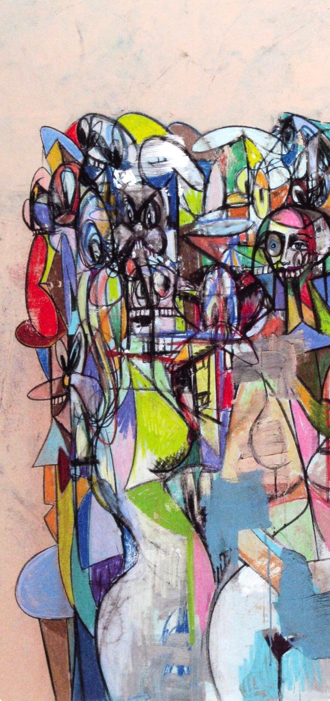 Condo, Compresión III, Dibujo Pinturas (después de) - Print de George Condo