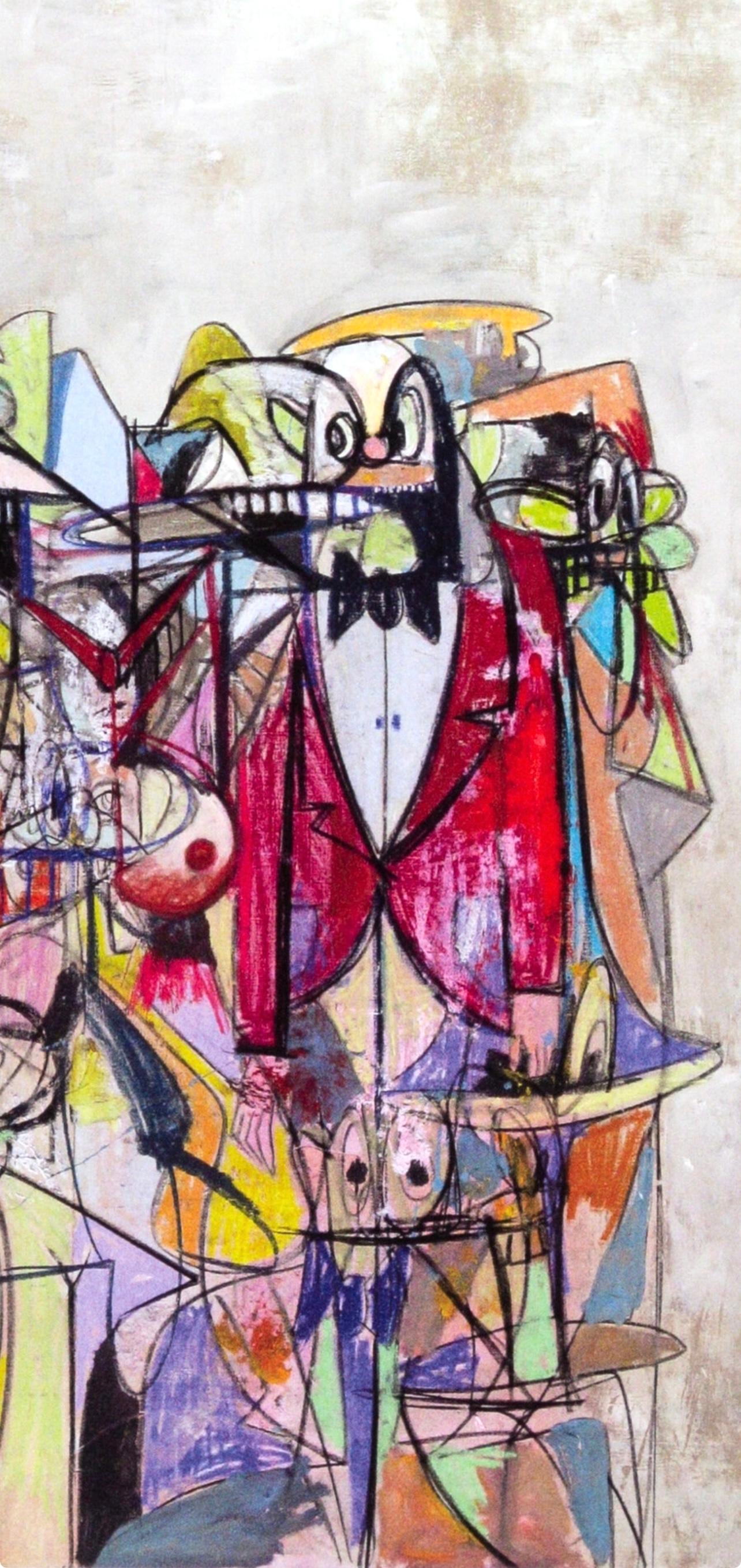 Condo, Compression IV, Drawing Paintings (after) - Gray Figurative Print by George Condo