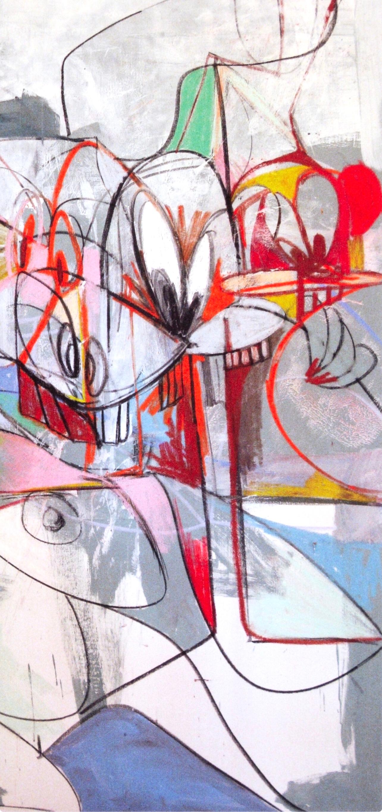 Condo, Conversaciones, Dibujos Pinturas (después de) - Figurative Print Gris de George Condo