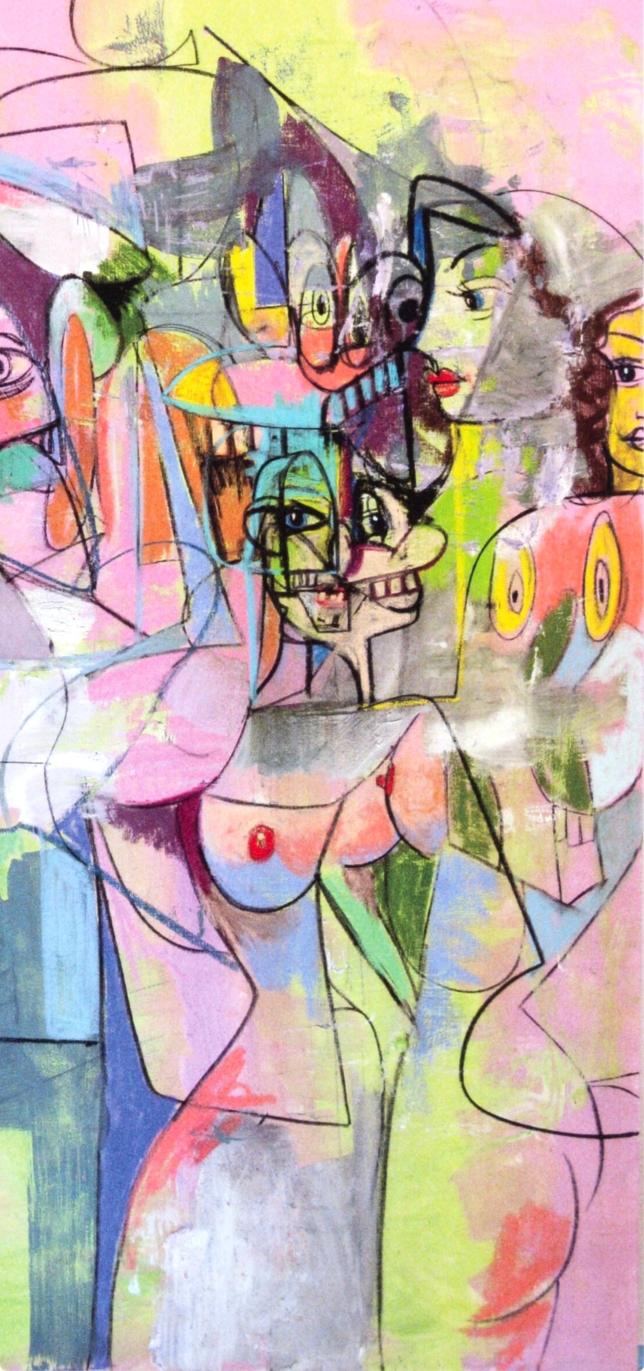 Condo, Figura Cambio, Dibujo Pinturas (después) - Print de George Condo