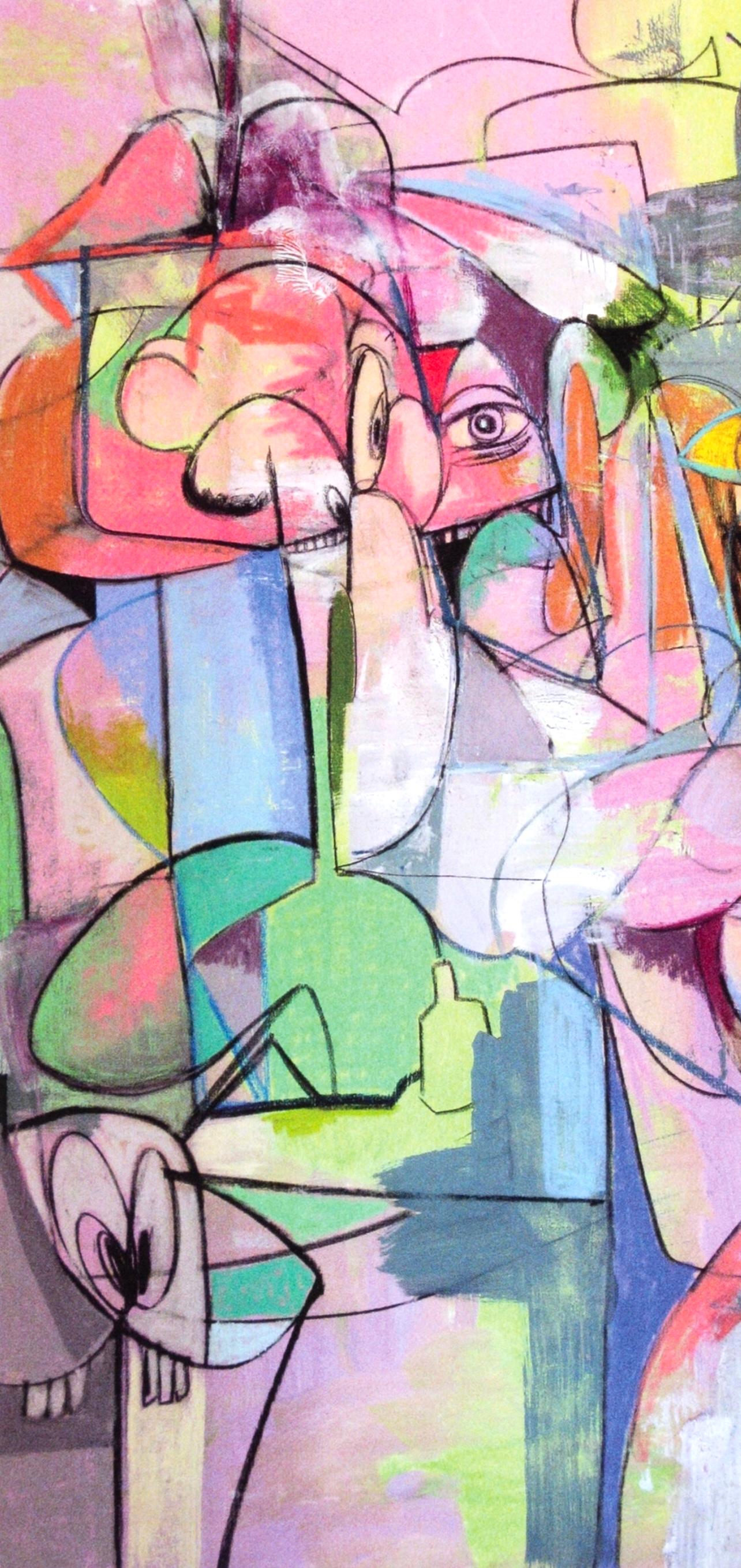 Condo, Figura Cambio, Dibujo Pinturas (después) - Figurative Print Beige de George Condo