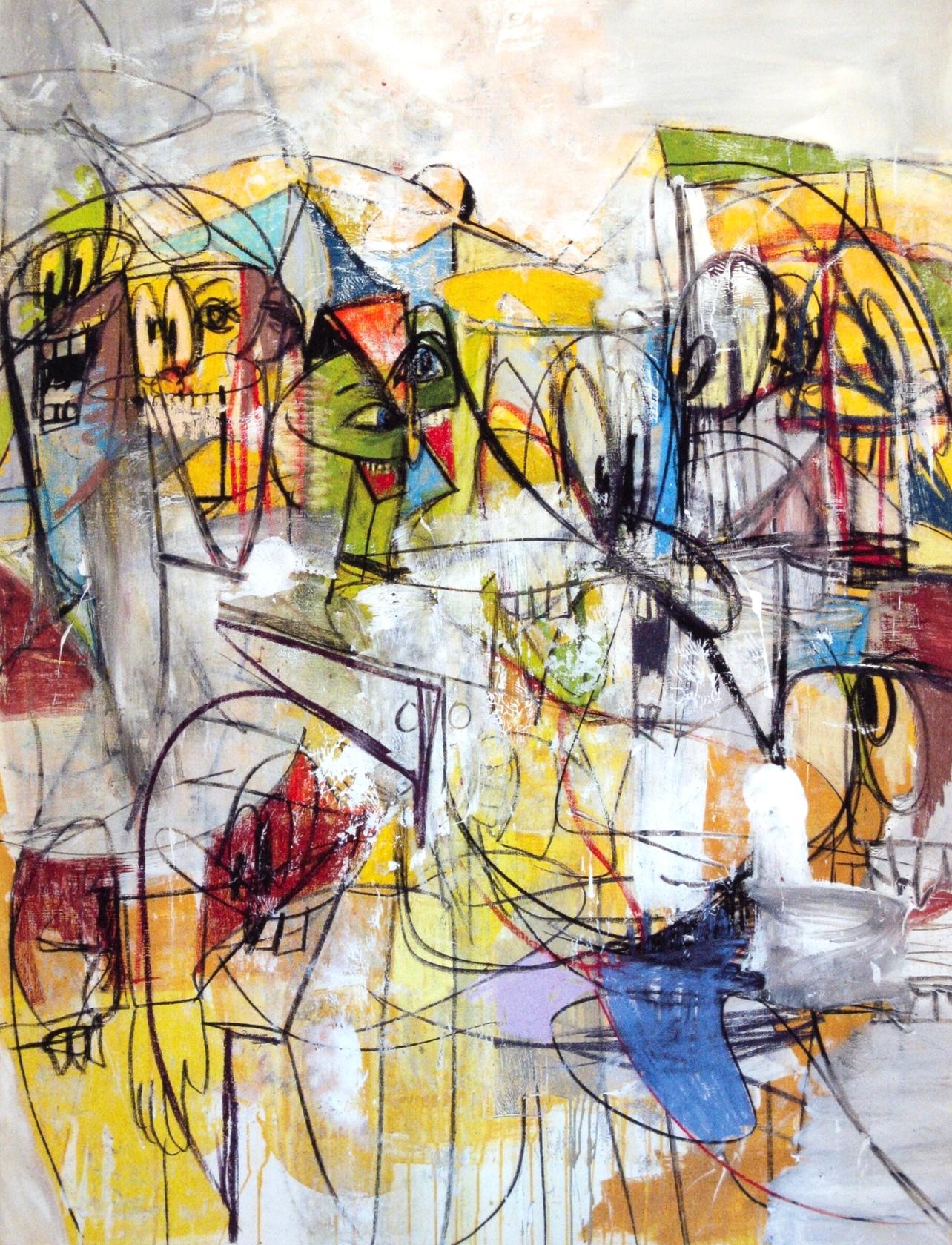 Figurative Print de George Condo - Condo, Voces Internas, Dibujos Pintados (después de)